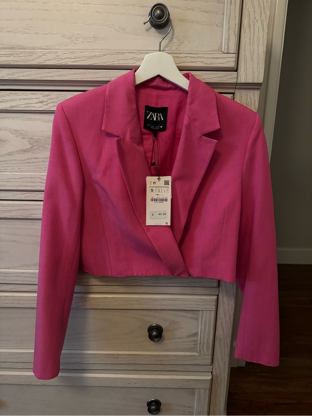 ZARA Hot Pink Cropped Blazer